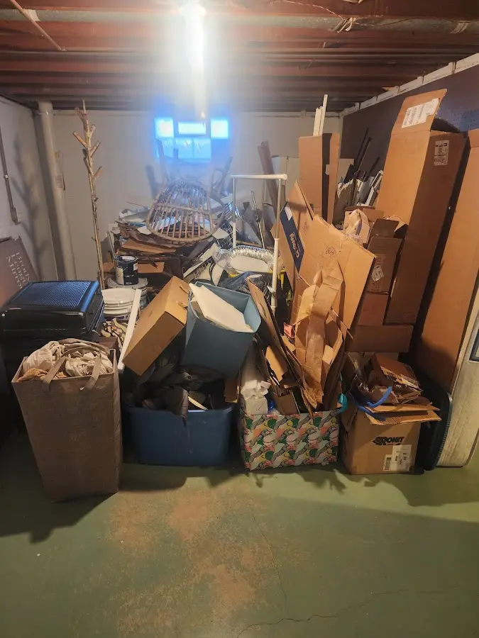 Roll-off dumpster container at job site for 2 Yard Dumpster Rental in Palos Heights